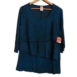 •FADED GLORY•NWT RUFFLE BABY TURQUOISE HATCHI BLOUSE SIZE 1X(16W)